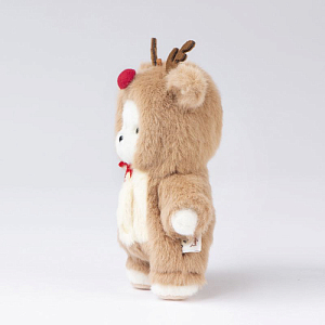 Медведь Lina TeddyTales, XS ,в костюмчике Олень, белый, брелок, 15 см